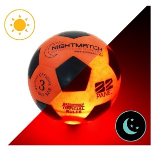 v.Händler Nightmatch Leutchfussball Fussball mit Pumpe & Batterie Größe 5 NEU 